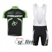2014 Merida Cycling Jersey and Bib Shorts Kit Black Green