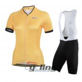 2014 Women Monton Cycling Jersey and Bib Shorts Kit Yellow B