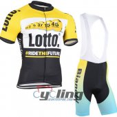 2015 Lotto Soudal Cycling Jersey and Bib Shorts Kit Black Ye