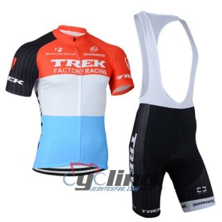 2015 Trek Factory Cycling Jersey and Bib Shorts Kit Orange [Ba0874]