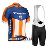 2016 Trek Cycling Jersey and Bib Shorts Kit Blue Orange