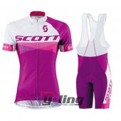 2016 Women Scott Cycling Jersey and Bib Shorts Kit Red White