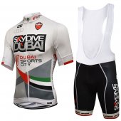 2017 Sky Cycling Jersey and Bib Shorts Kit dive Dubai white