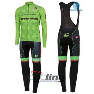 2016 Cannondale Garmin Long Sleeve Cycling Jersey and Bib Pants Kit Black Green