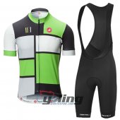 2016 Castelli Cycling Jersey and Bib Shorts Kit Green Black