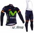 2017 Movistar Team Long Sleeve Cycling Jersey and Bib Pants Kit Green Blue