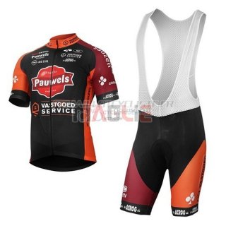 Pauwels Sauzen Vastgoedservice Cycling Jersey Kit Short Sleeve 2017 black and Orange