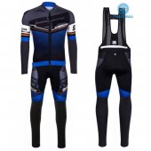 2016 Santini Long Sleeve Cycling Jersey and Bib Pants Kit Blue Black