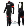 2016 Bora Argon Black Long Sleeve Cycling Jersey and Bib Pants Kits Black