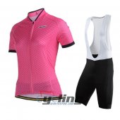 2014 Women Monton Cycling Jersey and Bib Shorts Kit Pink