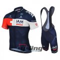 2016 IAM Cycling Jersey and Bib Shorts KitWhite Blue