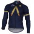 2017 Aqua bluee Sport Long Sleeve Cycling Jersey and Bib Pants Kit black