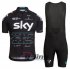 2017 Sky Cycling Jersey and Bib Shorts Kit Blue Black