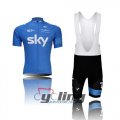 2014 Sky Cycling Jersey and Bib Shorts Kit Blue