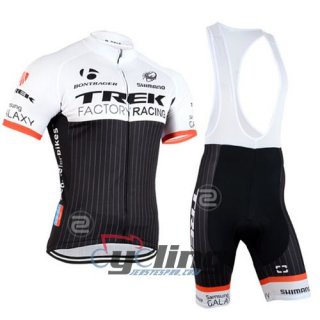 2015 Trek Factory Cycling Jersey and Bib Shorts Kit Black Wh [Ba0875]