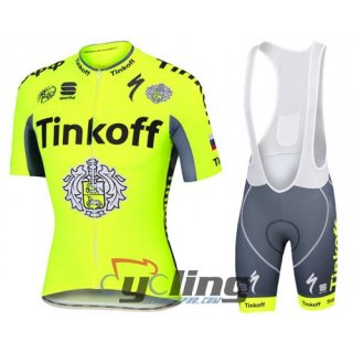 2016 SaxoBank Cycling Jersey and Bib Shorts Kit Yellow [Ba0803]
