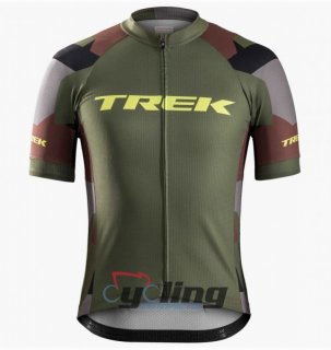 2016 Trek Factory Cycling Jersey and Bib Shorts Kit ArmyGreen [Ba0888]