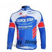 2011 Etixx Quick step Long Sleeve Cycling Jersey and Bib Pants Kits Sky Blue White