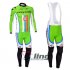 2013 Cannondale Garmin Long Sleeve Cycling Jersey and Bib Pants Kits Green White